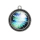 Pendentif Cabochon Argent - plume