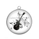 Pendentif Cabochon Argent - guitare note musique