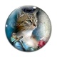 Cabochon Verre - chat