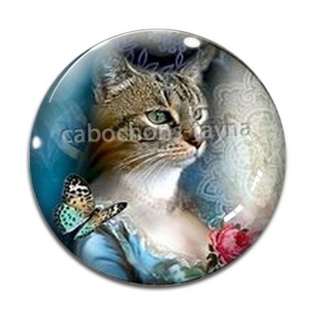 Cabochon Verre - chat