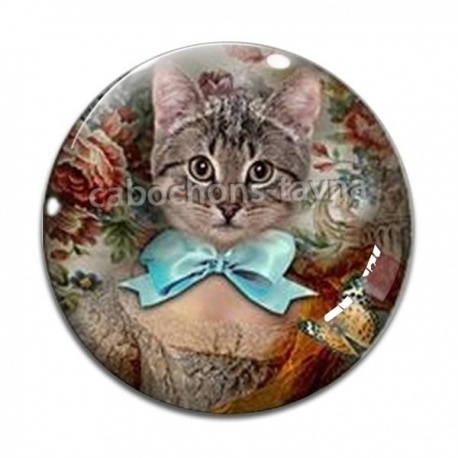 Cabochon Verre - chat