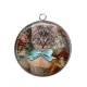 Pendentif Cabochon Argent - chat