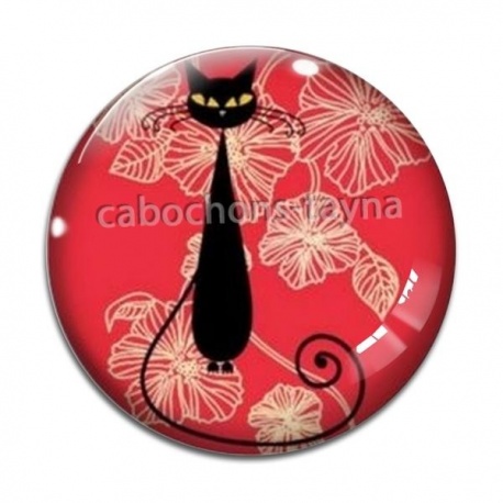 Cabochon Verre - chat