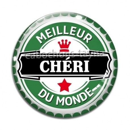 Cabochon Verre - meilleur chéri du monde