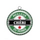 Pendentif Cabochon Argent - meilleur chéri du monde