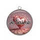 Pendentif Cabochon Argent - je t'aime