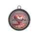 Pendentif Cabochon Argent - je t'aime