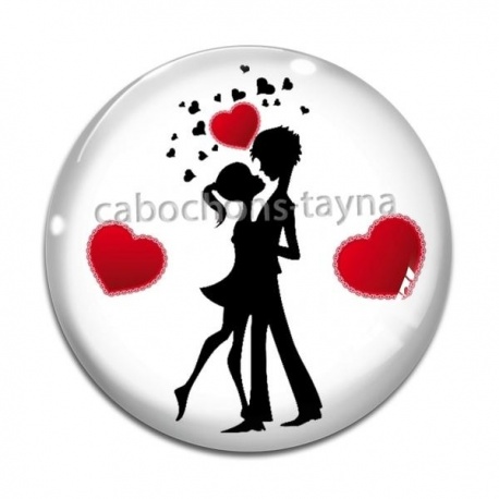 Cabochon Verre - couple d'amoureux