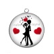 Pendentif Cabochon Argent - couple d'amoureux