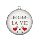 Pendentif Cabochon Argent - pour la vie