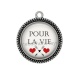 Pendentif Cabochon Argent - pour la vie