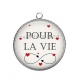 Pendentif Cabochon Argent - pour la vie