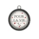 Pendentif Cabochon Argent - pour la vie