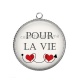 Pendentif Cabochon Argent - pour la vie