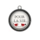 Pendentif Cabochon Argent - pour la vie