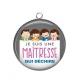 Pendentif Cabochon Argent - je suis une maîtresse qui déchire
