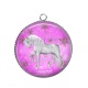 Pendentif Cabochon Argent - licorne