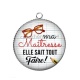 Pendentif Cabochon Argent - ma maîtresse elle sait tout faire
