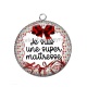 Pendentif Cabochon Argent - je suis une super mîtresse