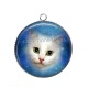 Pendentif Cabochon Argent - chat
