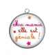 Pendentif Cabochon Argent - ma mamie elle est géniale