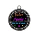 Pendentif Cabochon Argent - notre mamie elle est géniale