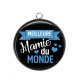 Pendentif Cabochon Argent - meilleur mamie du monde