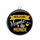 Pendentif Cabochon Argent - meilleur mamie du monde