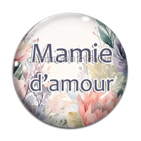 Cabochon Verre - mamie d'amour