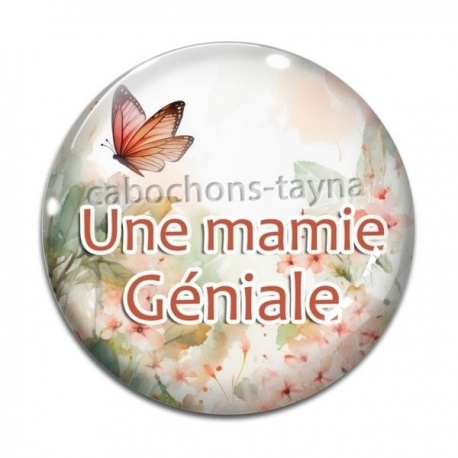 Cabochon Verre - une mamie géniale