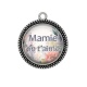 Pendentif Cabochon Argent - mamie on t'aime