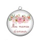 Pendentif Cabochon Argent - ma mamie d'amour