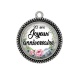 Pendentif Cabochon Argent - 20 ans joyeux anniversaire