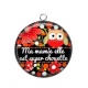 Pendentif Cabochon Argent - ma mamie elle est super chouette