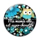 Cabochon Verre - ma mamie elle est super chouette