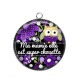 Pendentif Cabochon Argent - ma mamie elle est super chouette