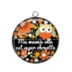 Pendentif Cabochon Argent - ma mamie elle est super chouette