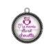 Pendentif Cabochon Argent - ma mamie elle est chouette