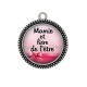 Pendentif Cabochon Argent - mamie et fière de l'être