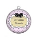 Pendentif Cabochon Argent - je t'aime mamie