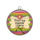 Pendentif Cabochon Argent - pour ma mamie chérie