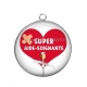 Pendentif Cabochon Argent - super aide soignante