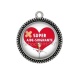 Pendentif Cabochon Argent - super aide soignante
