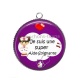 Pendentif Cabochon Argent - je suis une super aide soignante