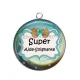 Pendentif Cabochon Argent - super aide soignante