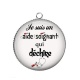 Pendentif Cabochon Argent - je suis un aide soignante qui déchire