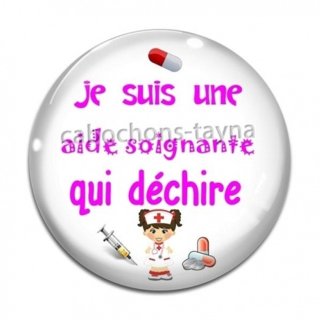 Cabochon Verre - je suis une aide soignante qui déchire