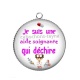 Pendentif Cabochon Argent - je suis une aide soignante qui déchire