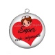 Pendentif Cabochon Argent - super aide soignante