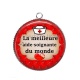 Pendentif Cabochon Argent - la meilleure aide soignante du monde